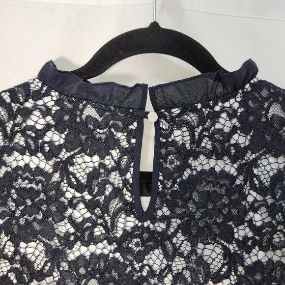 THE LIMITED Plus Sleeveless Ruffle Lace Top Size 2X Black/White Color LIKE NEW! - Picture 7 of 16